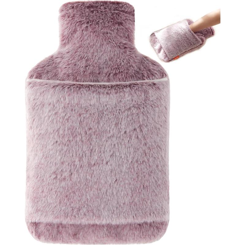 Hot Water Bottle with Cover - 2L Hot Water Bottle with Hand Pocket for Warming Hands and Feet