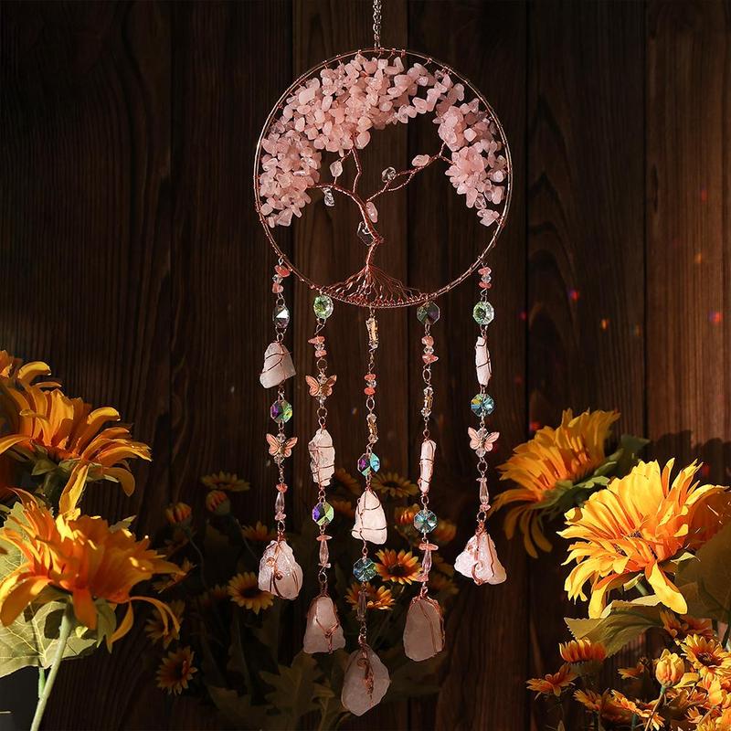 Artificial Crystal Tree Of Life Sun Catcher, 1 Count Exquisite Hanging Decor, Hanging Decoration for Home Office Dormitory School,  Bedroom Interior Ornaments