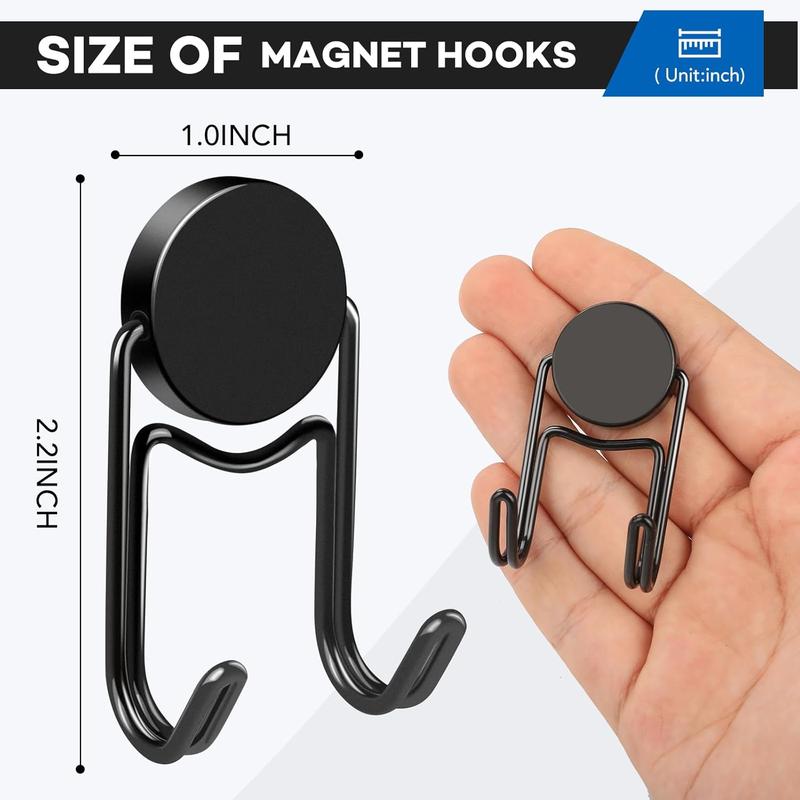 Cruise Ship Essentials, 50Lbs Magnetic Hooks For Cruise Cabins, Classroom Must Haves, Locker Accessories, Cruise Magnets, Black Swivel Magnetic Hooks For Classroom, Refrigerator, Hanging-5 Pcs