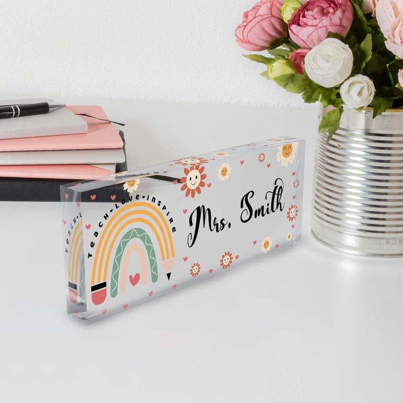 Custom Teacher Desk Name Plate, Teacher Name Plate, Personalized Name Plate for Teacher, Custom Name Teacher Gift, Gift for Teacher