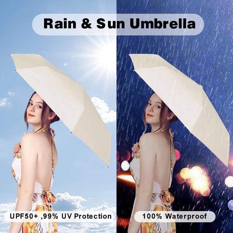 Portable Pocket Umbrella with Box, 1 Count Lightweight Foldable Umbrella, Sunny and Rain Dual-use Umbrella for Outdoor Activities