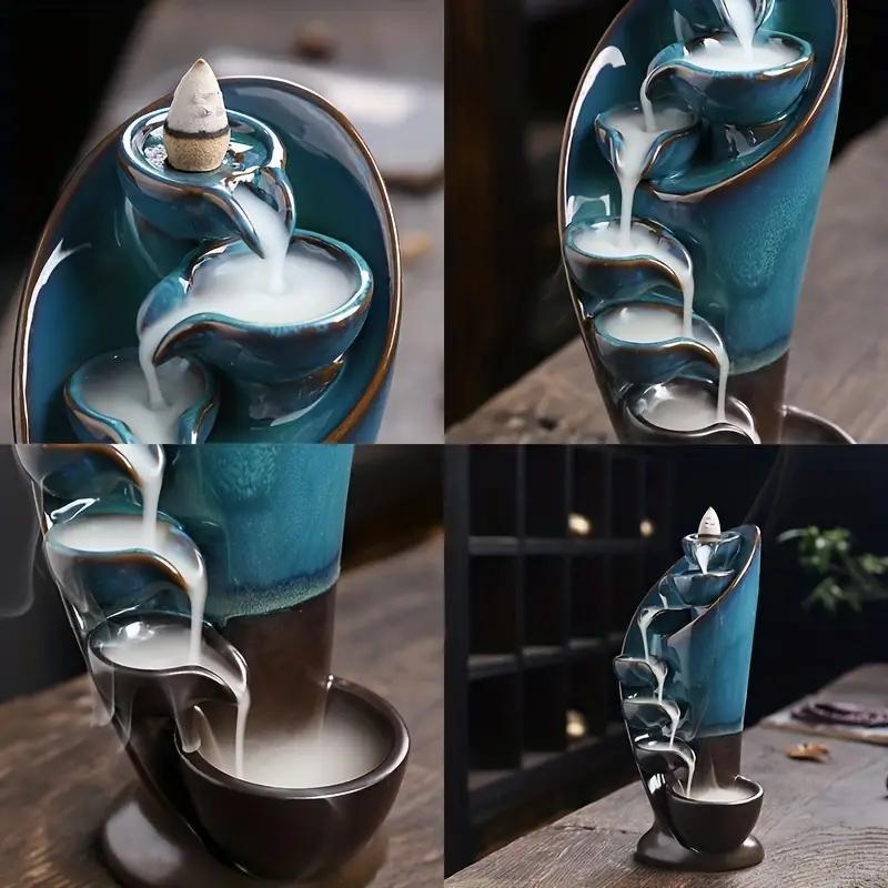 Creative Waterfall Design Incense Burner without Incense for Ramadan Decor, 1 Count Ceramic Incense Holder for Home Living Room Bedroom Decor