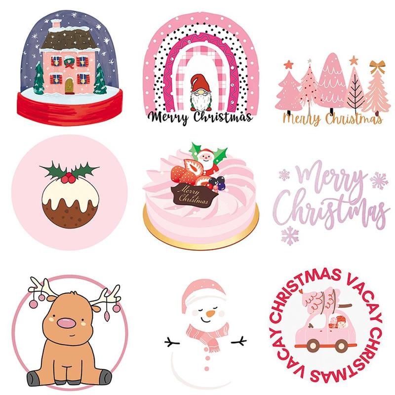 Christmas Series Sticker, 50pcs set Waterproof Self Adhesive Decor Paper, Decor Sticker for Gift Greeting Card Water Bottle Laptop Phone