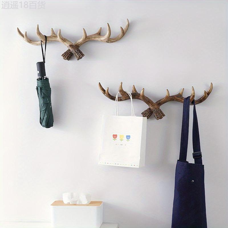 Deer Antler Hooks - Deer Antler Wall Rack - Wall Mounted, Rustic - Entryway, Bedroom, Bathroom - Homeowners, Hunters, Nature Enthusiasts - Stylish Organization & Decoration - Hunt Style, Conquer Clutter! Shelves