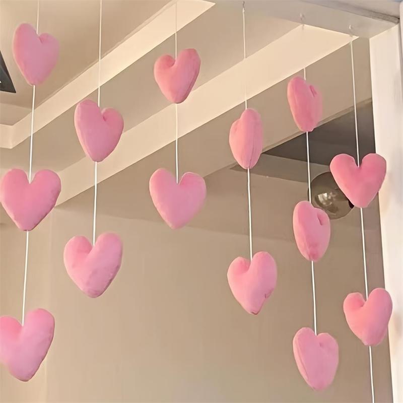 Heart Shaped Hanging Decor, Cute Love Heart Hanging Door Curtains Ornament, Hanging Decor for Home Bedroom Living Room, Party Supplies