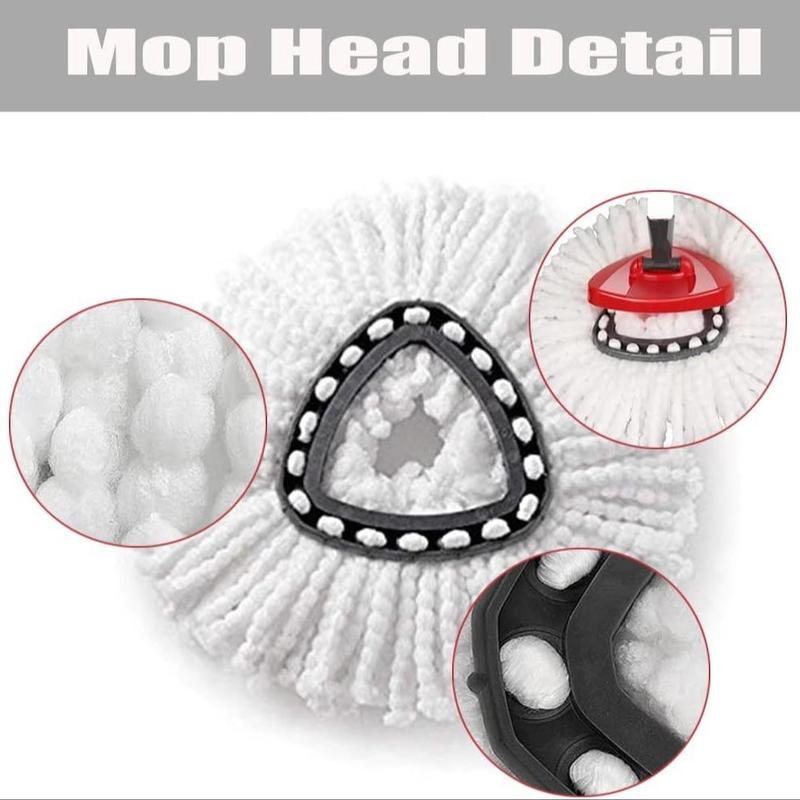 Spin Mop Replacement Head & Base & Handle Set, 1 Set Multifunctional Replacement Head & Mop Set, Long Handle Mop for Cleaning Room, Home Care Supplies