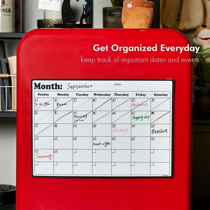 Magnetic Monthly Calendar, 1 Count Refrigerator Planner  Dry Erase Board, Planning Board for Kitchen Office School Refrigerator