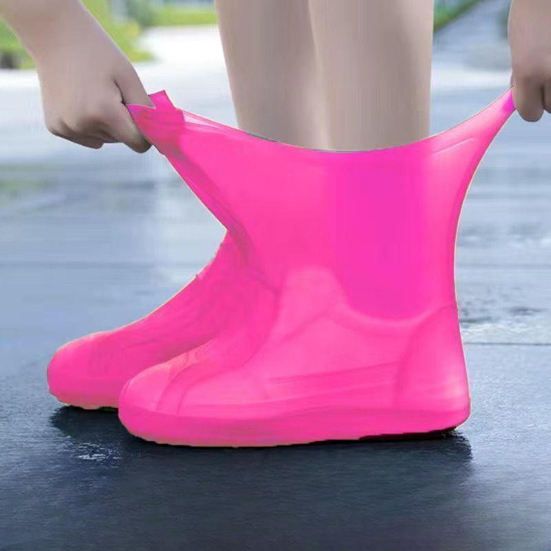 Outdoor Latex Rain Boots (3 Pairs), Disposable Waterproof Shoe Cover, Rain Prevention Shoe Cover for Outdoor School Work Office