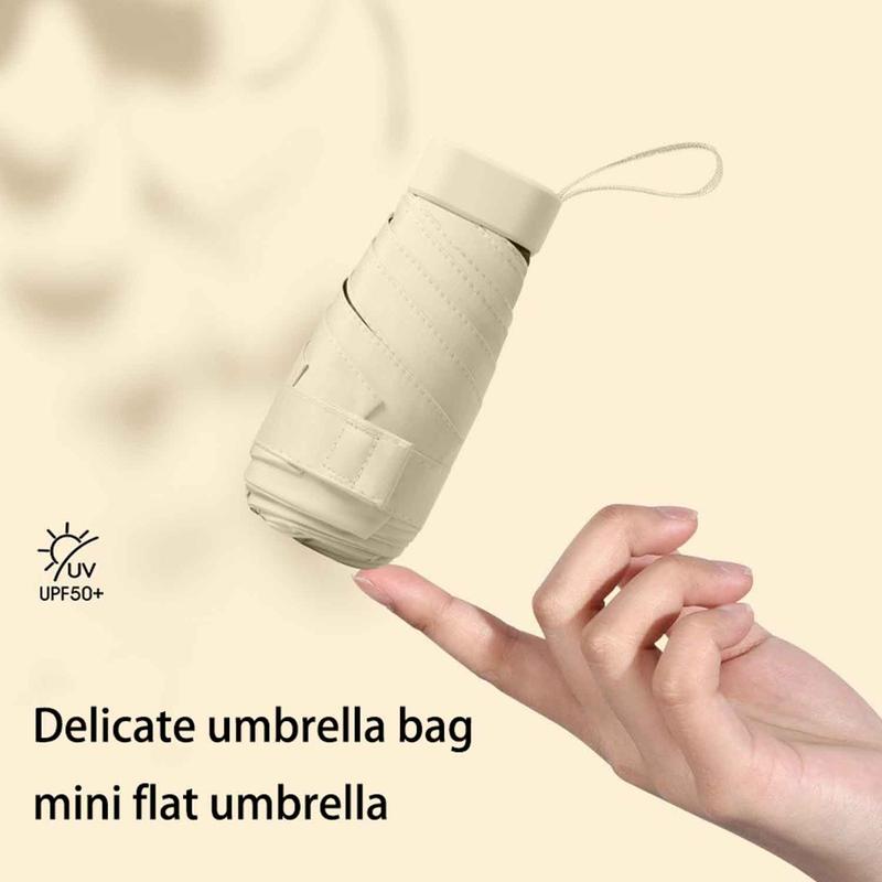 Portable Pocket Umbrella with Box, 1 Count Lightweight Foldable Umbrella, Sunny and Rain Dual-use Umbrella for Outdoor Activities