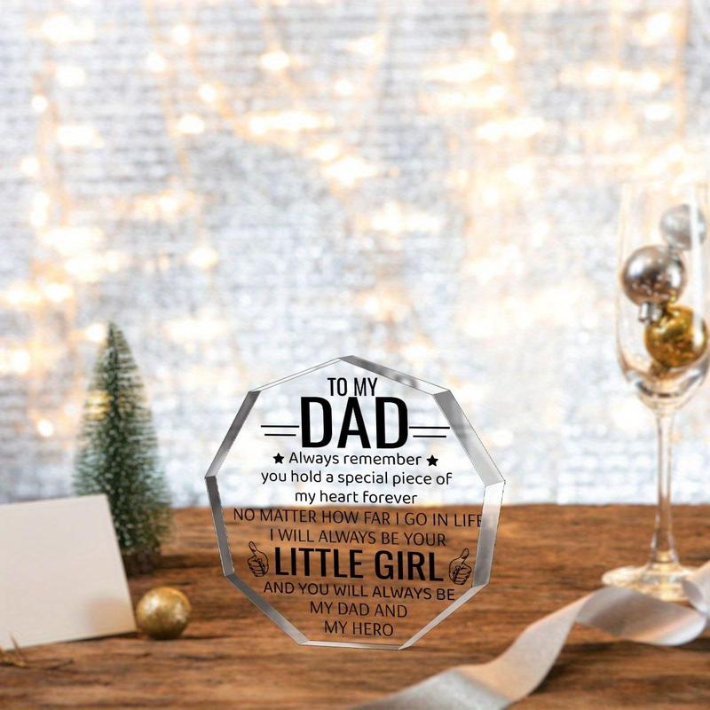 Acrylic Puzzle Shaped Plaque, To My Dad Letter Festive Decorations, Appreciation Gift for Dad Birthday Father's Day Home Office Decor