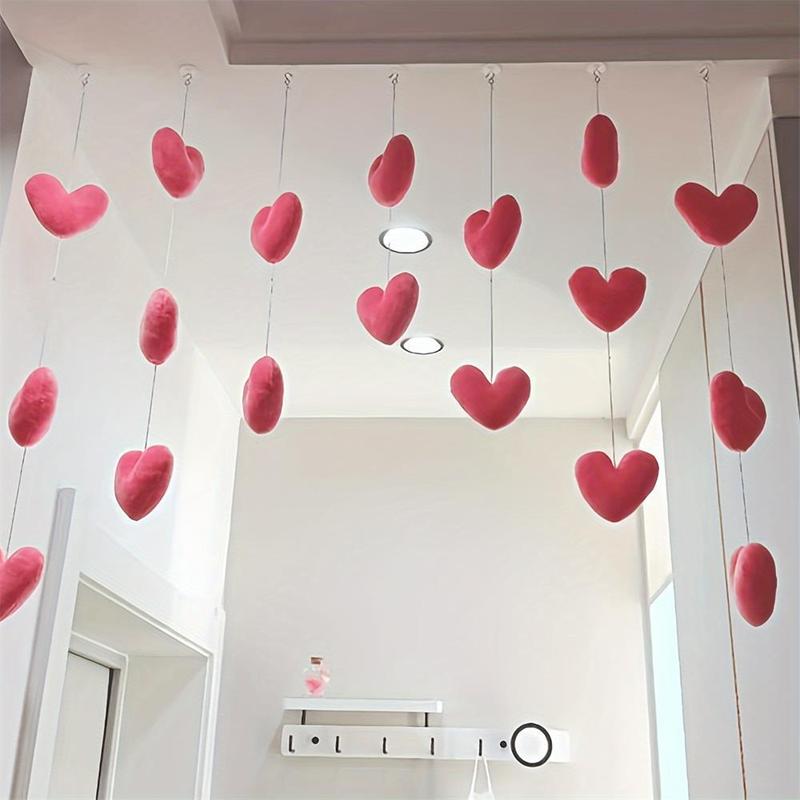 Heart Shaped Hanging Decor, Cute Love Heart Hanging Door Curtains Ornament, Hanging Decor for Home Bedroom Living Room, Party Supplies