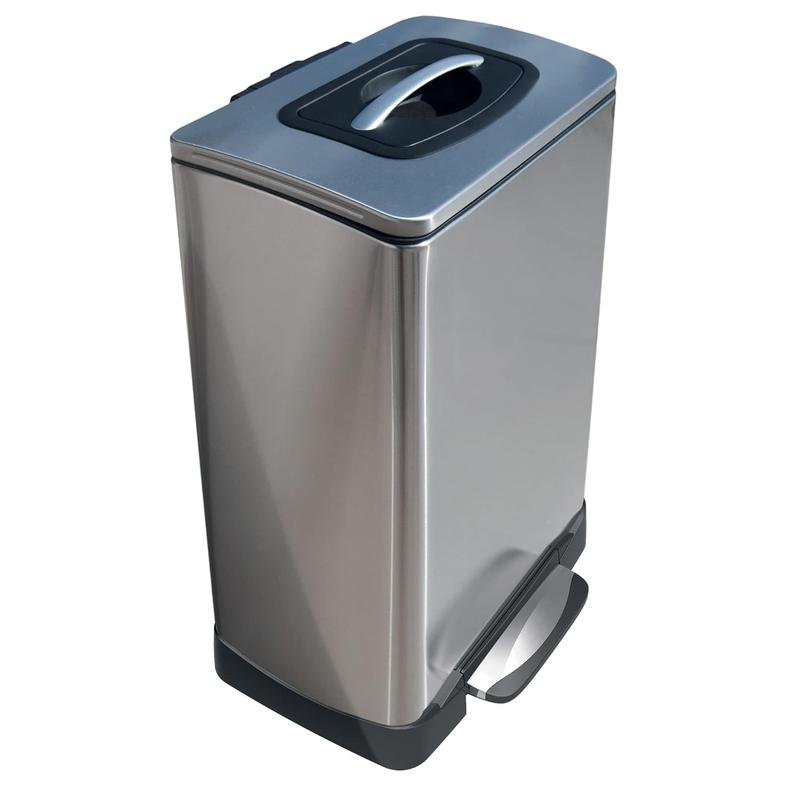 Trash Krusher Manual Trash Compactor, 40 L, Stainless Steel Petal Hand