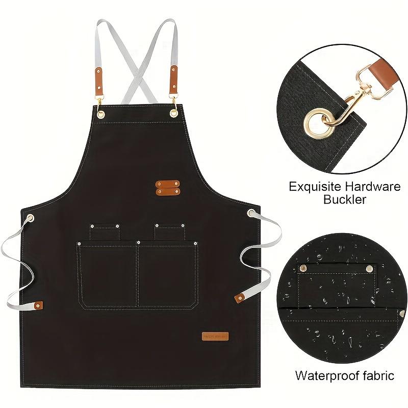 Water-Resistant Apron with Adjustable Straps and Pockets - Stain-Repellent, Durable, and Comfortable Fit for Men and Women. Perfect for Supermarkets, Restaurants, and Milk Tea Shops. Keep Clean and Protected in Style