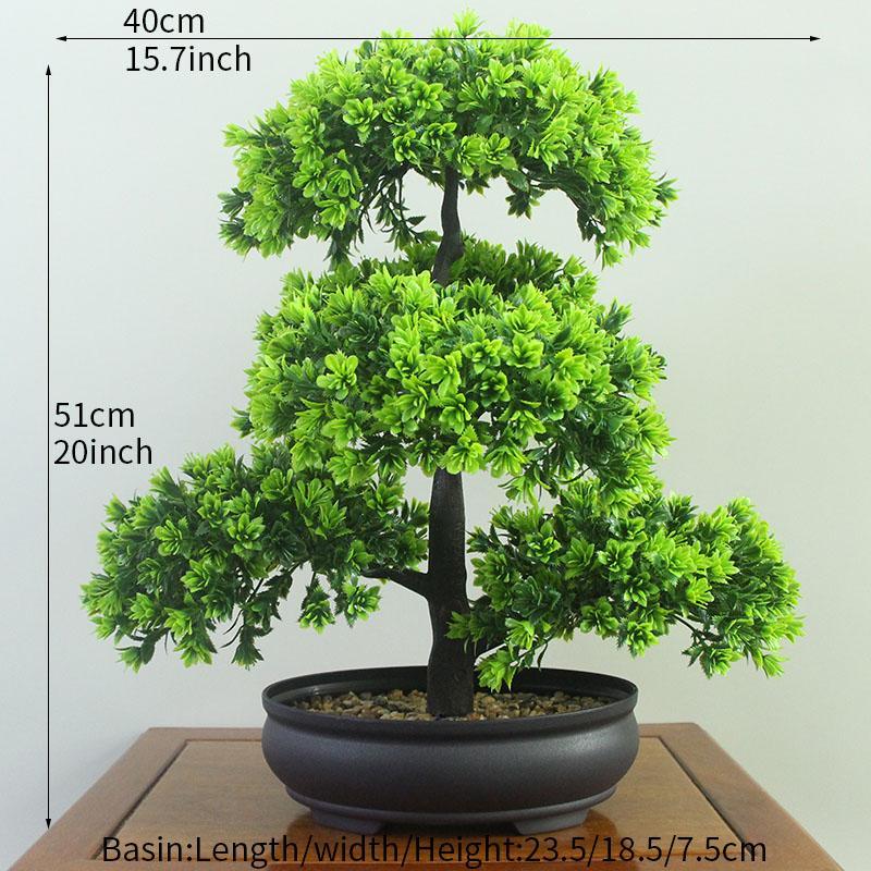 Artificial Pine Tree Bonsai, 1 Count Fake Potted Plant, Decorative Plant for Home Living Room Bedroom Dining Room, Home Decor