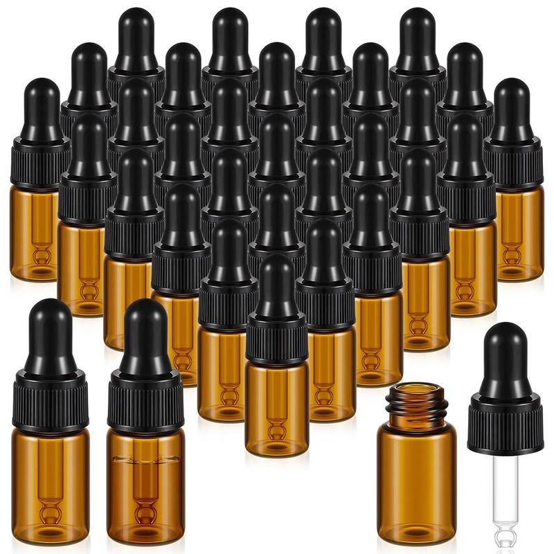 Mini Glass Dropper Bottles, Small Sample Vials With Lid For Traveling Essential Oils Cosmetic Liquid Sample Perfume