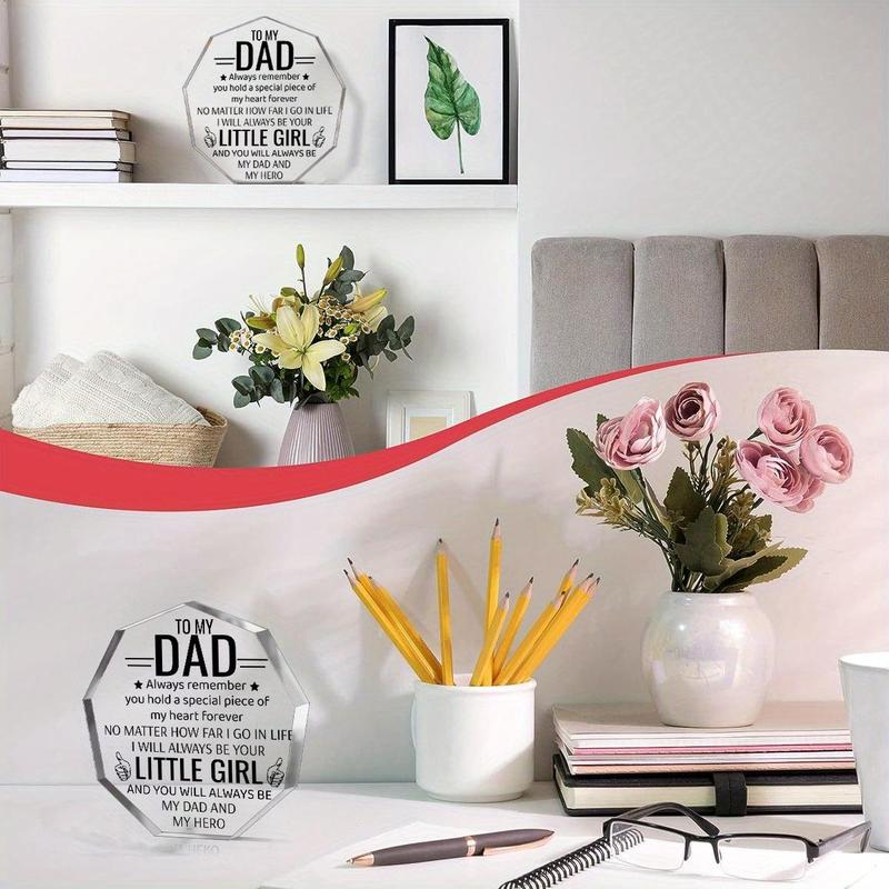 Acrylic Puzzle Shaped Plaque, To My Dad Letter Festive Decorations, Appreciation Gift for Dad Birthday Father's Day Home Office Decor