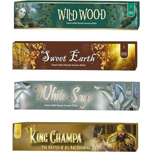 Soul Sticks, Nature's Love Variety Natural Masala Incense Sticks (4 PK)