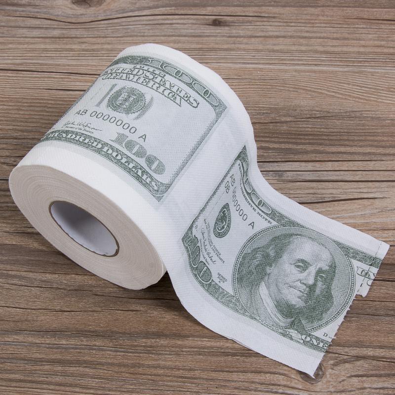 Money Toilet Paper One Hundred Dollar Bill Roll of Toilet Paper Dollar Bill Printed Household Toilet Paper for Bathroom Kitchen Workshop