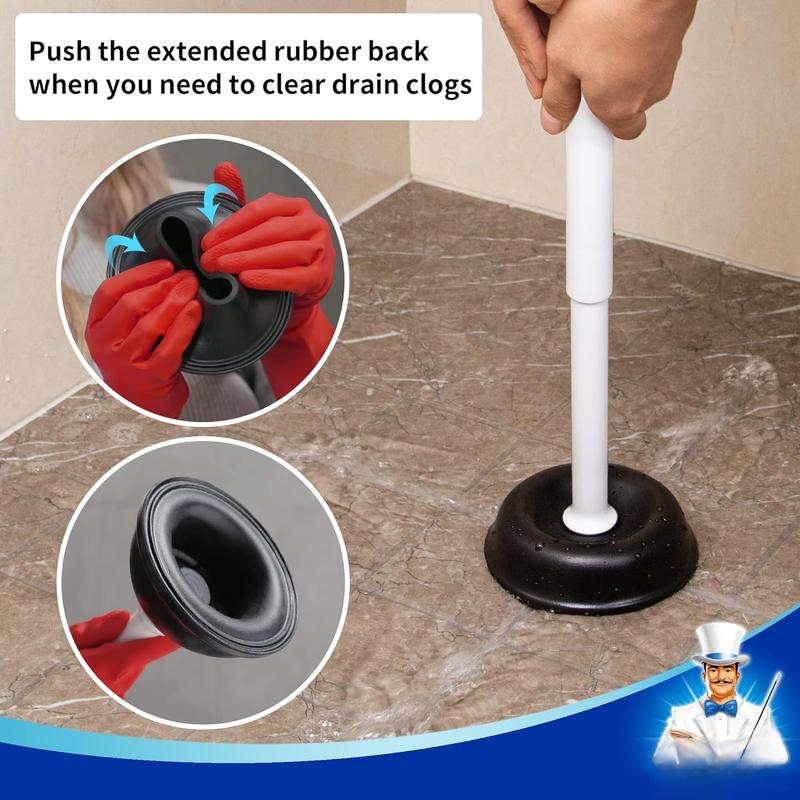 Toilet Plunger with Holder, Heavy Duty Toilet Plunger and Holder Combo for Bathroom Cleaning, White