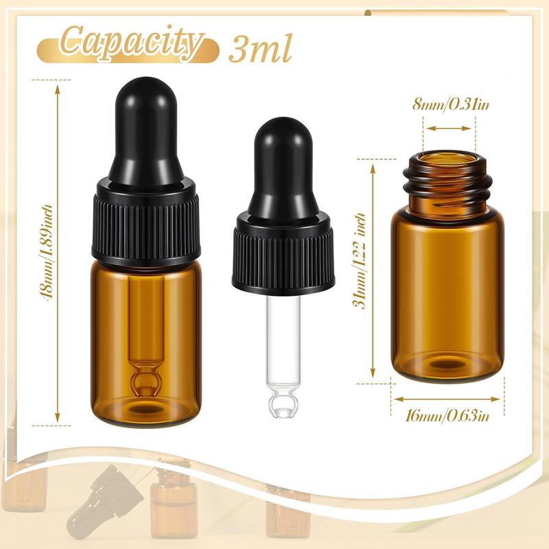 Mini Glass Dropper Bottles, Small Sample Vials With Lid For Traveling Essential Oils Cosmetic Liquid Sample Perfume