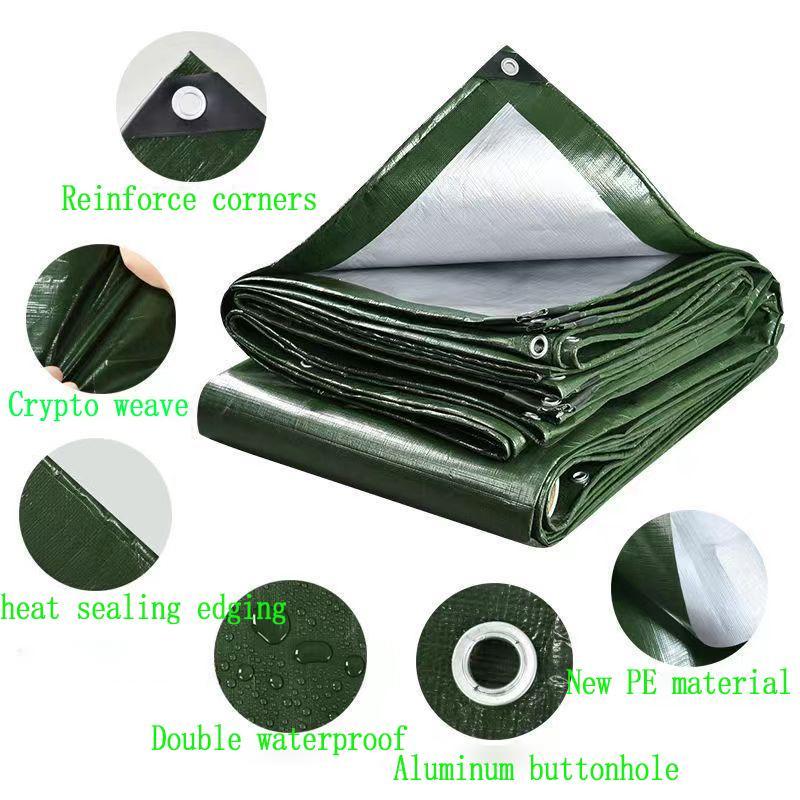 Double Sided Waterproof Tarpaulin, 1 Count Multifunctional Waterproof Oilcloth, Waterproof Cloth with Reinforced Grommets, Rain Cloth for Outdoor