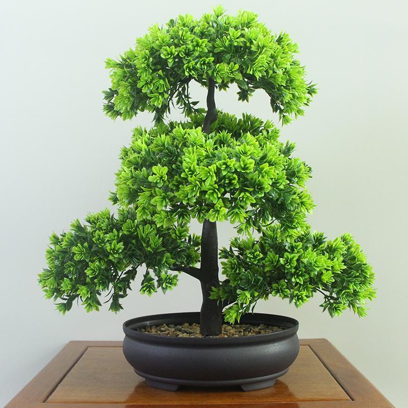 Artificial Pine Tree Bonsai, 1 Count Fake Potted Plant, Decorative Plant for Home Living Room Bedroom Dining Room, Home Decor