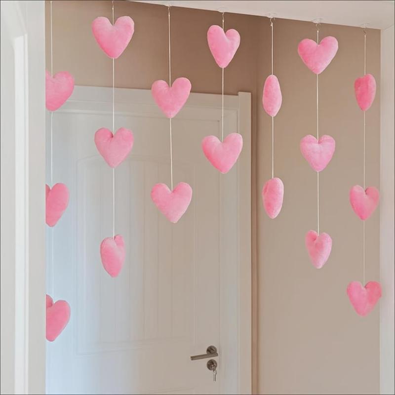 Heart Shaped Hanging Decor, Cute Love Heart Hanging Door Curtains Ornament, Hanging Decor for Home Bedroom Living Room, Party Supplies