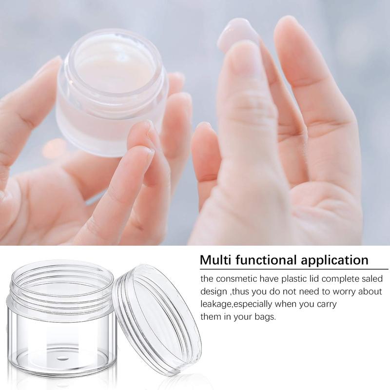 20 Pieces Clear Lid Round Pot Jars Plastic Cosmetic Containers Set for Liquid Creams Sample, 20 ml  0.7 oz - Organiser, Bottles