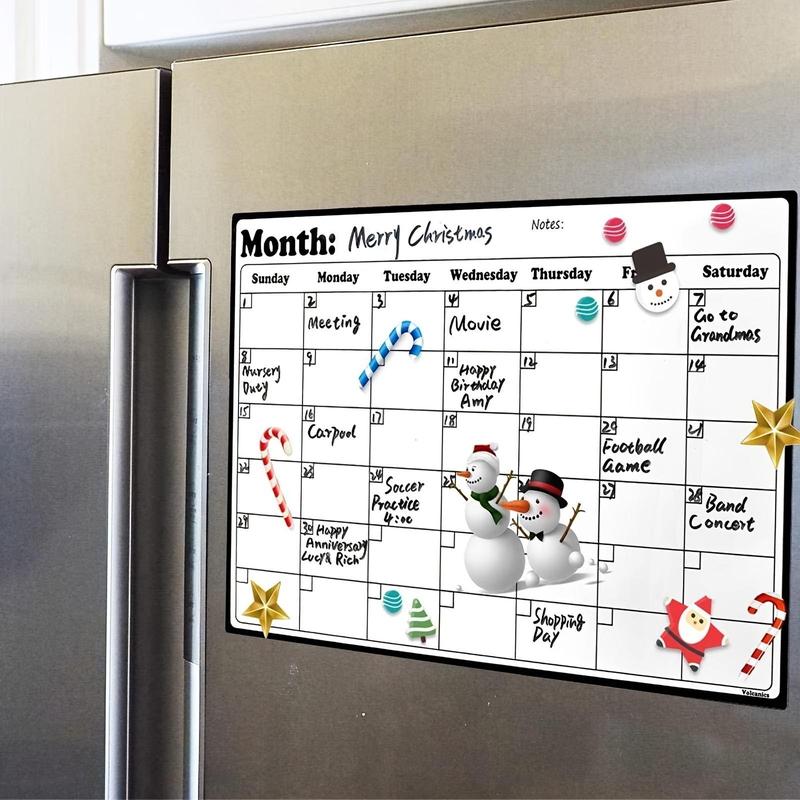 Magnetic Monthly Calendar, 1 Count Refrigerator Planner  Dry Erase Board, Planning Board for Kitchen Office School Refrigerator