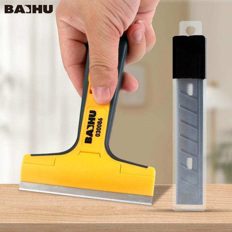 Cleaning Scraper, Aluminum Alloy Glass Scraper with 10pcs Blades, Household Cleaning Tool, Professional Cleaning Tool for Home & Office