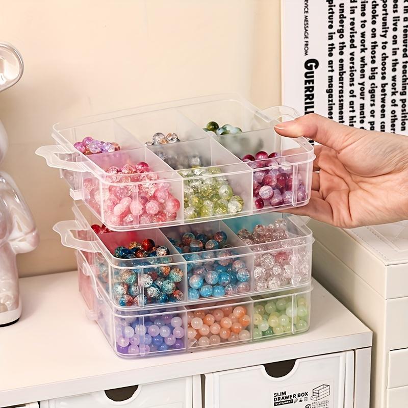 3-tier Storage Box with Lid & Handle, 1 Count Transparent Storage Box, Durable & Spacious Storage Organizer for Home Office