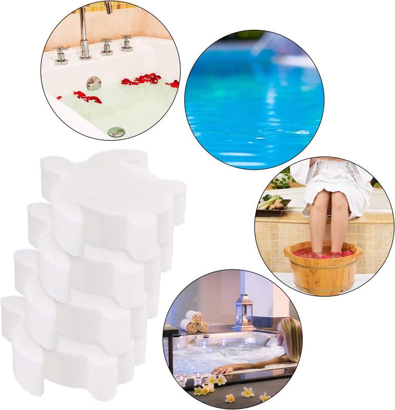 Chuangdi 24 Pieces Hot Tub Sponge, Turtle Oil Scum Absorbing Absorber for Spa and Swimming Pool (White)