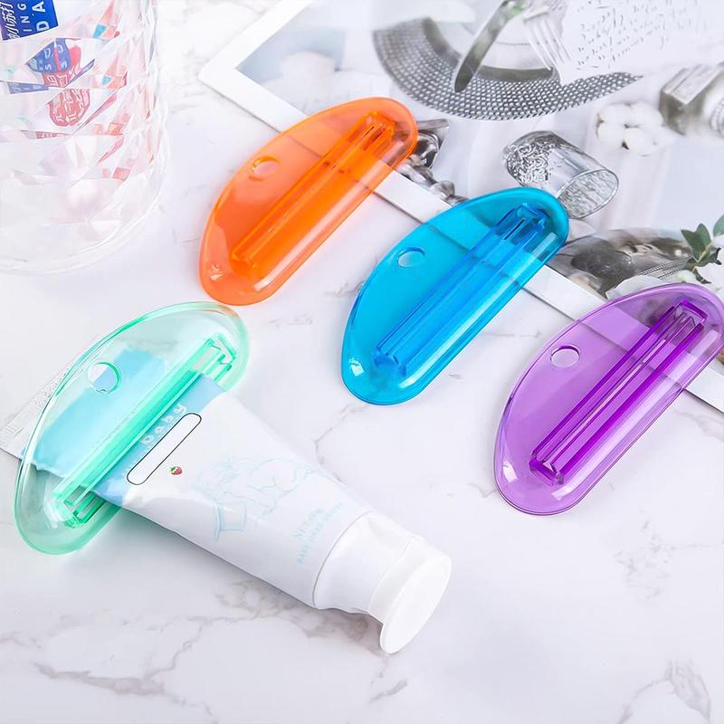 Toothpaste Squeezer, 4 Counts Manual Toothpaste Tube Clips, Multifunctional Facial Cleanser Dispenser, Cream Tube Squeezer, Bathroom Accessories