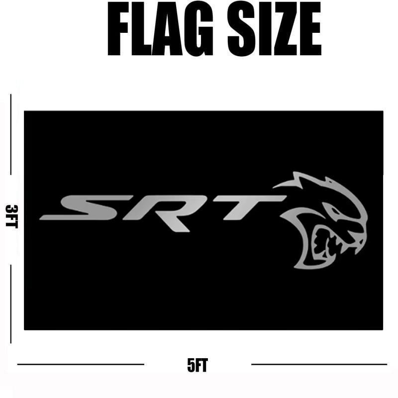 SRT Car Logo 3x5Ft Dodge Flag Racing Tapestry Perfect for Your Home Flagpole Tailgating Wall Banner Decoration