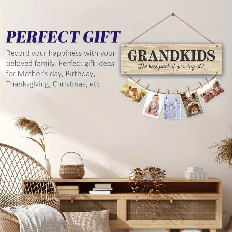 Gifts for Grandma & Grandpa from Grandchildren, Side by Side or Miles Apart Grandkids Photo Holder, Best Christmas or Birthday Gifts for Grandparents from Granddaughter and Grandson