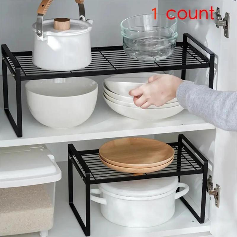 Kitchen Cabinet Shelf, 1 Count Household Table Top Storage Rack, Kitchen Accessories Storage Organizer, Room Organizer Storage Shelf for Kitchen, Summer Gift Ideas, Summer Essentials Kitchen Gadgets