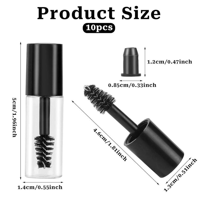 3ml Empty Mascara Tube Wand, 10pcs set Mini Eyelash Cream Container Bottle, Eyelash Packing Tube Container For Home and Travel