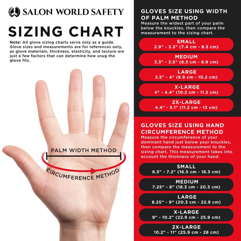 Salon World Safety Black Nitrile Disposable Gloves, Box of 100, Size Large, 5.0 Mil - Latex Free, Textured, Food Safe Cleaning