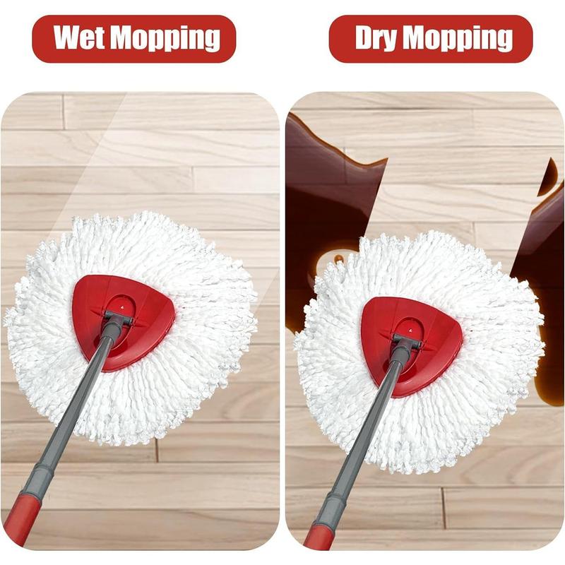 Mop Head Replacement, 3 Pack Spin Mop Refill Replace Head Compatible for Ocedar Easywring 1-Tank System, Great Cleaning Power, Microfiber, Helper for Housework, Machine Washable and Easy-to-Replace