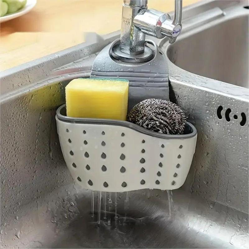 Kitchen Sink Holder Hanging Drain Basket, Adjustable Sink Soap Sponge Holder, Kitchen Hanging Drain Basket, Kitchen Organizer Supplies