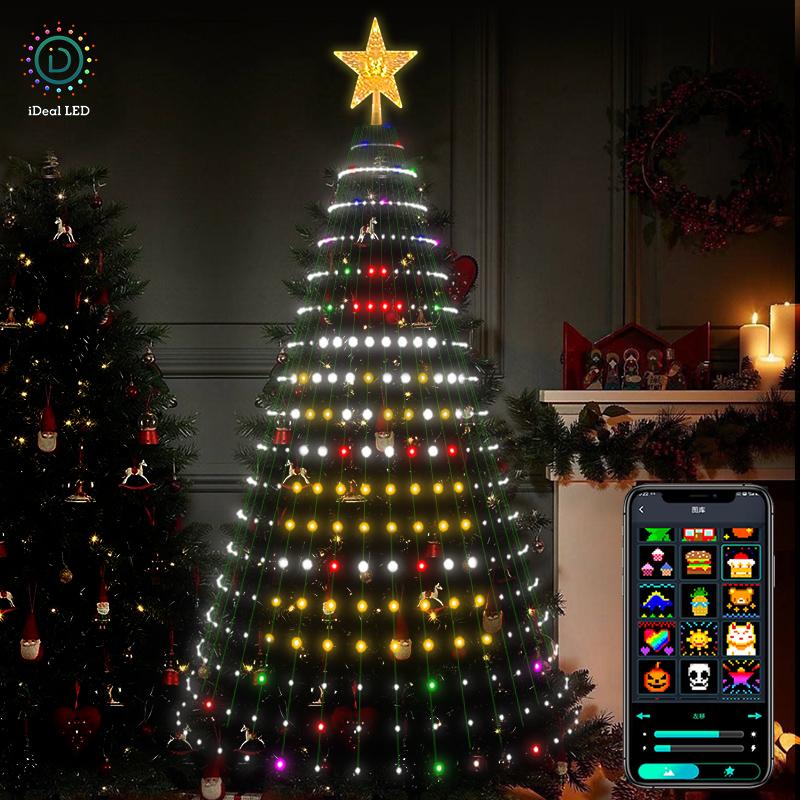 APP Smart Christmas Tree Lights - 400 LEDs with Remote & App Control - Music Sync Green Wire - Indoor Outdoor - Multicolor & Warm White - 6Ft Height