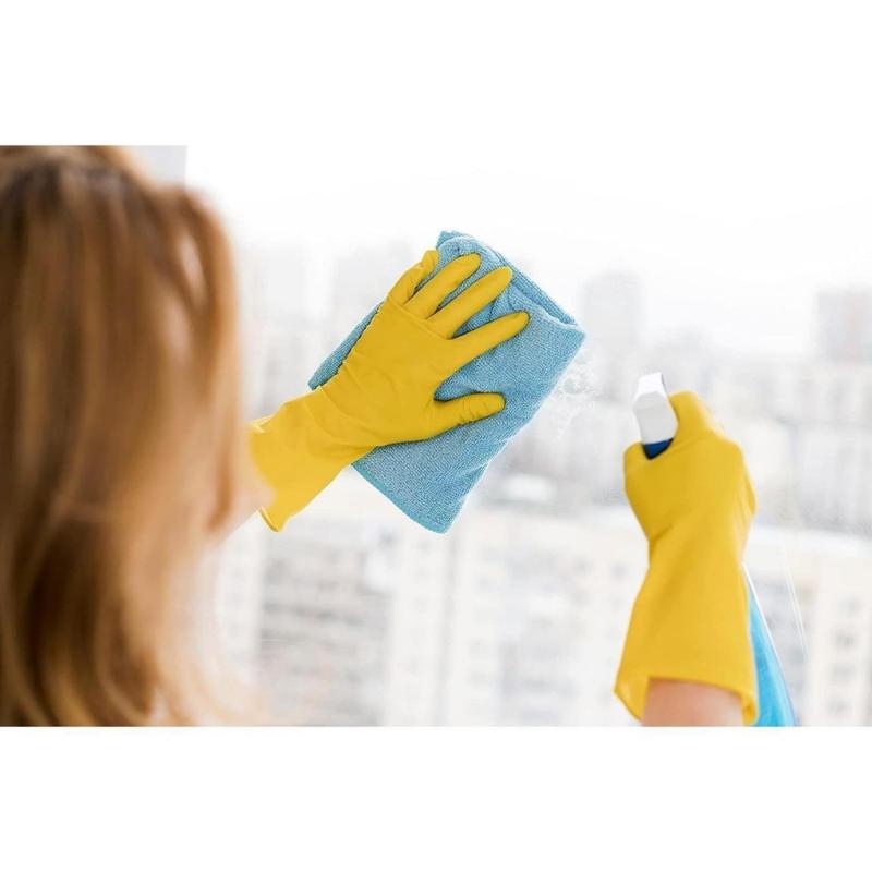 3 Pack Yellow Cleaning Gloves, Professional Natural Rubber Latex Gloves, 3 Pairs(Creative Life Pavilion)