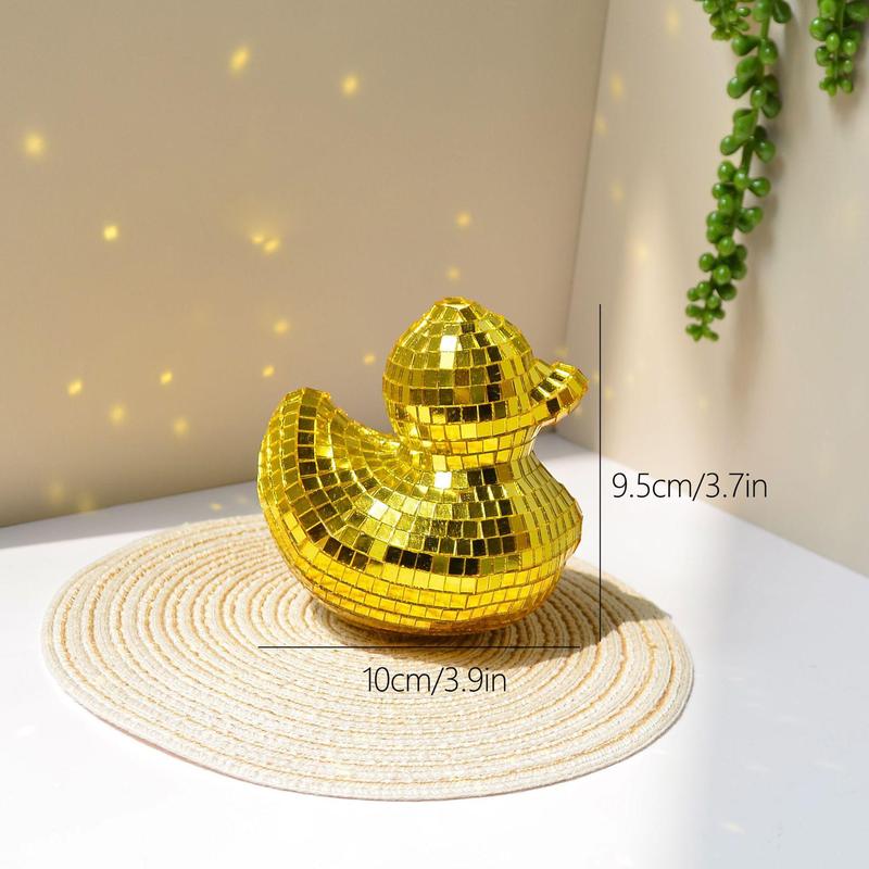 Disco Mirror Duck Shaped Ornament, 1 Count Creative Decorative Figurine, Desktop Decoration for Home Living Room Bedroom Restaurant Cafe