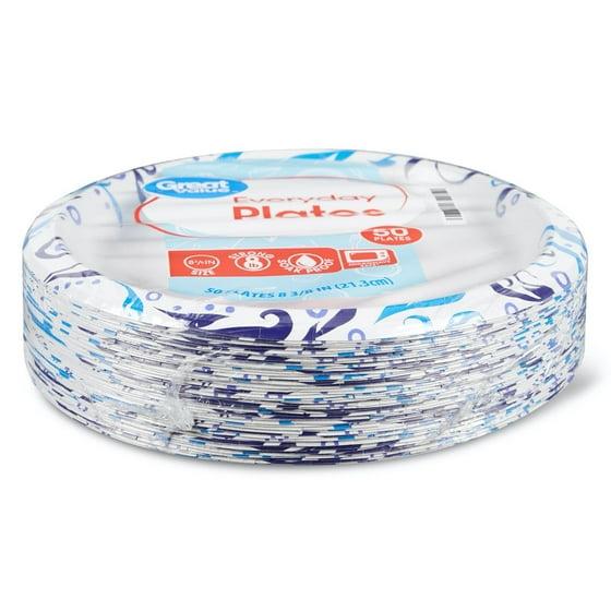 8.5 Inch Everyday Disposable Paper Plates, Pack of 100