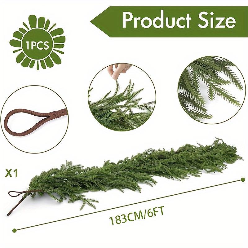 Artificial Norfolk Pine Garland, 1 Count Lifelike Faux Pine Swag with Easy Installation, Decorative Plant for Home Party & Wedding