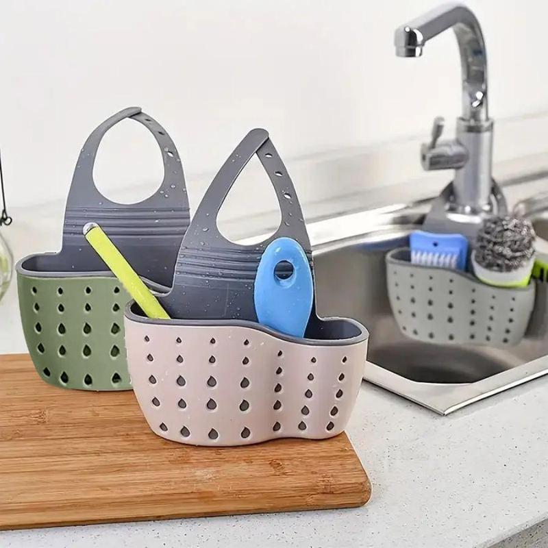 Kitchen Sink Holder Hanging Drain Basket, Adjustable Sink Soap Sponge Holder, Kitchen Hanging Drain Basket, Kitchen Organizer Supplies