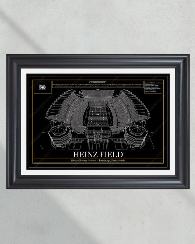 Steelers Heinz Field Stadium Blueprint Football Print