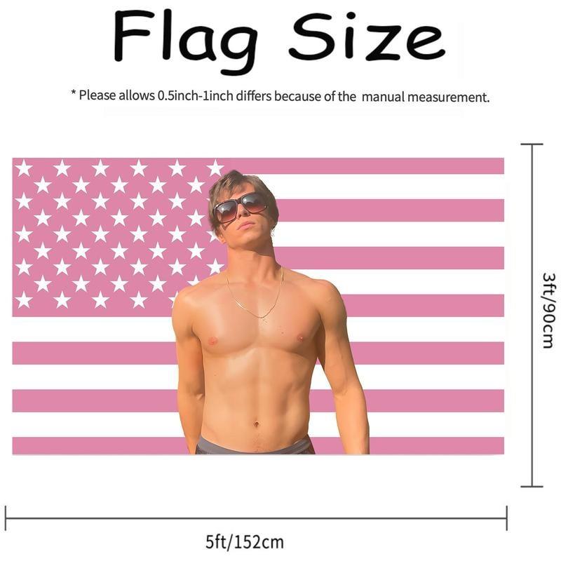 Funny Nicholas Chavez Pink USA Flag for Wall Hanging poster flag, 3x5 Ft Funny Flag Decorations for Fans Girl Wall Decor Room Banners Ornaments