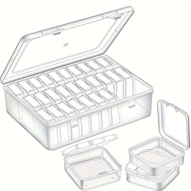 Clear Storage Box, 1 Count 20 30 Grids Small Items Storage Box, Multifunctional Handicraft Organizer, Suitable for Hair Accessories Jewelry Necklaces Rings