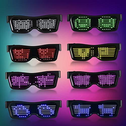 LED Visor Glasses Light Up LED Glasses with 7 Colors and 9 Modes Cyberpunk Glasses Luminous For bars, electro DJ, music festivals, Cosplay, sci-fi decoration, parties, coachellaoutfit Accessories Masks Halloween  Lightweight Silicone